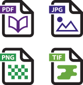 image of file formats, representing the formats accepted by The Printed Image for printing.